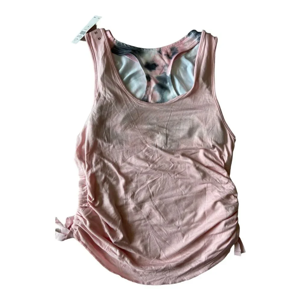 Justice Sport CX.J Girl 2Fer Tank Top & Sport Bra Set Size 10 Pink Stay Fearless
